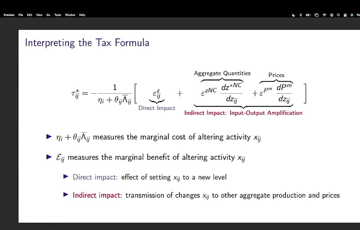 Interpreting the tax formula, Hoover slide