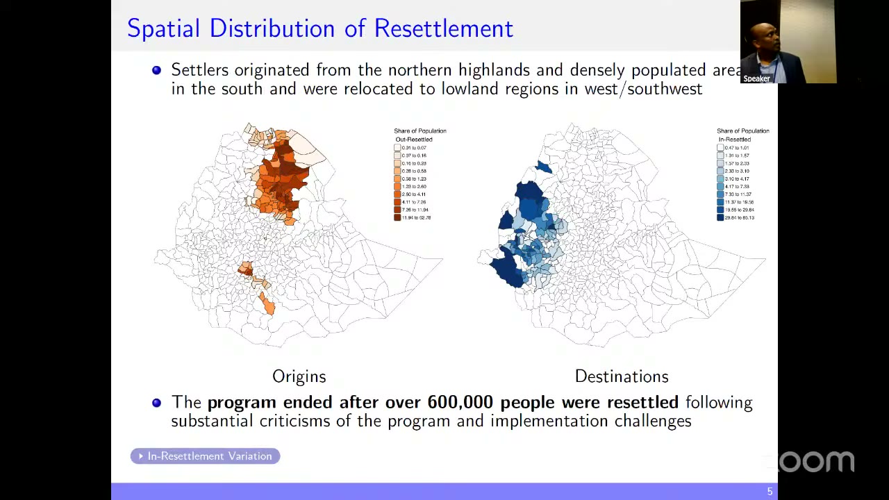 Spatial distribution of resettlement: origins and destinations