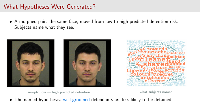 A morphed pair: same face, low → high predicted detention